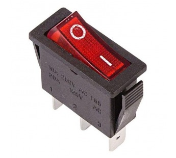 Выключатель клавишный 250V 15А (3с) ON-OFF красный с подсветкой (RWB-404, SC-791, IRS-101-1C) Rexant#2079566