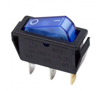Выключатель клавишный 250V 15А (3с) ON-OFF синий с подсветкой (RWB-404, SC-791, IRS-101-1C) Rexant#2079583