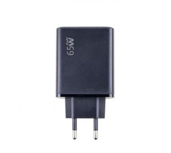 Сетевое зарядное устройство USB/Type-C GaN (65W, QC3.0, PD, 2 порта) Черный#2139296