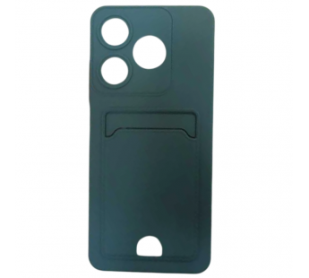 Чехол силиконовый Tecno Spark 10 матовый цветной с визитницей темно-зеленый#2131012