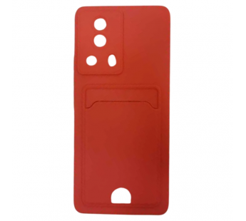 Чехол силиконовый Xiaomi Mi 13 Lite матовый цветной с визитницей красный#2131008