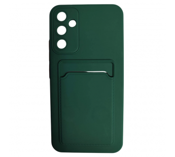 Чехол силиконовый Samsung A34 матовый цветной с визитницей темно-зеленый#2130999