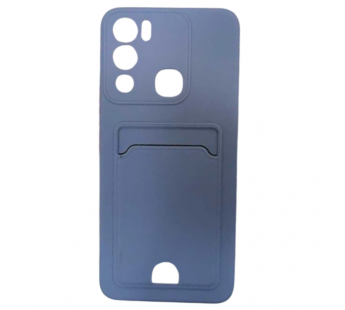 Чехол силиконовый Infinix HOT 12i матовый цветной с визитницей серый#2131029