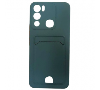 Чехол силиконовый Infinix HOT 12i матовый цветной с визитницей темно-зеленый#2131028