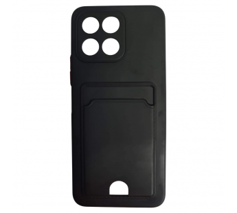 Чехол силиконовый Honor X6 матовый цветной с визитницей черный#2131021