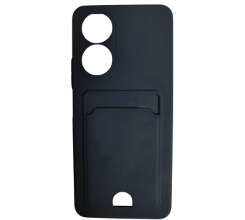 Чехол силиконовый Honor X7 матовый цветной с визитницей темно-синий#2131019