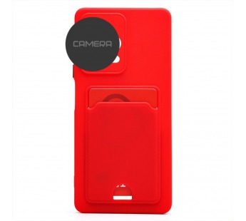 Чехол силиконовый Honor X8 матовый цветной с визитницей красный#1902019