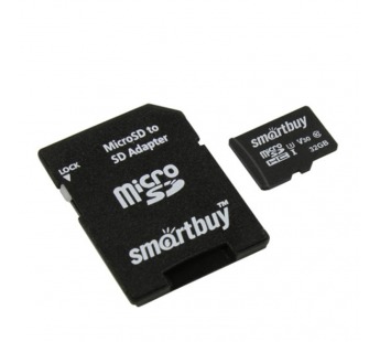 Карта флэш-памяти MicroSD 32 Гб Smart Buy +SD адаптер (class 10) PRO U3 R/W:95/60 MB/s (220891)#1929576
