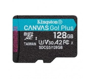 Карта флэш-памяти MicroSD 128 Гб Kingston Canvas Go Plus UHS-I U3 V30 A2 (170/70 Mb/s) без а(220870)#1929594