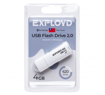 Флэш накопитель USB  4 Гб Exployd 620 (white) (220849)#1908688