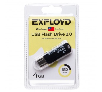 Флэш накопитель USB  4 Гб Exployd 650 (black) (220851)#1908686