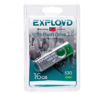 Флэш накопитель USB 16 Гб Exployd 530 (green) (220852)#1908696