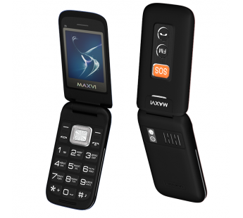 Мобильный телефон Maxvi E5 Black раскладушка (2,4"/1,3МП/1500mAh)#1903898