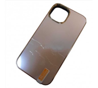 Чехол силикон-пластик iPhone 14 матовый с логотипом золотой#1995607
