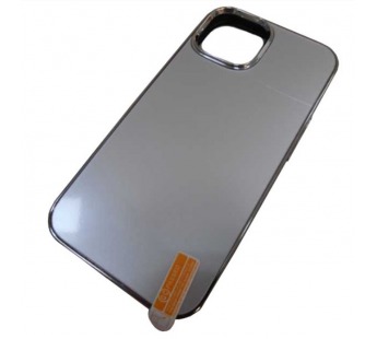 Чехол силикон-пластик iPhone 14 матовый с логотипом темно-серый#1995608