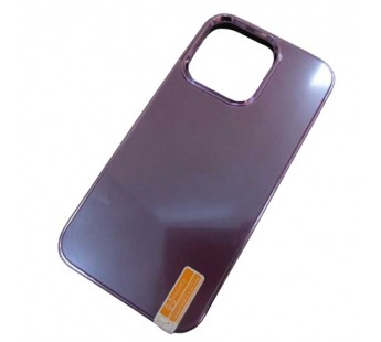 Чехол силикон-пластик iPhone 14 матовый с логотипом фиолетовый (02)#1930049