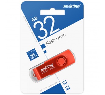 Флеш-накопитель USB 3.0 32GB Smart Buy Twist красный#1919544
