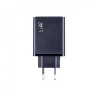 Сетевое зарядное устройство USB/Type-C GaN (65W, QC3.0, PD, 2 порта) Черный#2139300