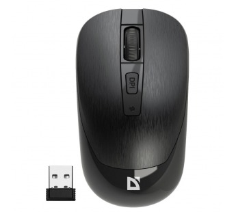 Мышь беспроводная DEFENDER Wave MM-995 черный, 4D, 800-1600dpi, бесшумная#2135516