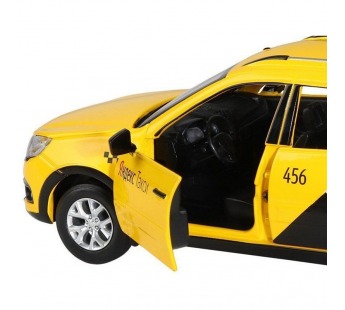 Машина "АВТОПАНОРАМА" Яндекс.Такси LADA GRANTA CROSS, желтый, 1/24, в/к 24,5*12,5*10,5 см#1974081