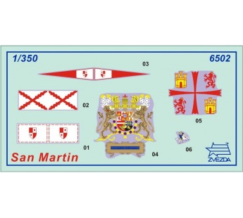 Сборная модель ZVEZDA Флагман Непобедимой Армады галеон "Сан-Мартин", 1/350#1909964
