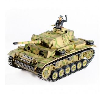 Р/У танк Taigen 1/16 Panzerkampfwagen III (Германия) дым, свет (для ИК боя) V3 2.4G RTR камуфляж#2009958