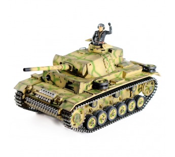 Р/У танк Taigen 1/16 Panzerkampfwagen III (Германия) дым, свет V3 2.4G RTR камуфляж#2009973