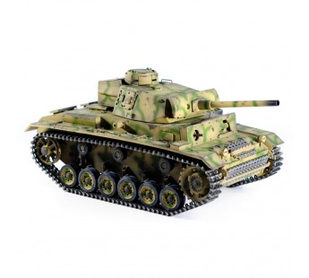 Р/У танк Taigen 1/16 Panzerkampfwagen III (Германия) дым, свет V3 2.4G RTR камуфляж#2009975