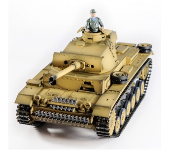 Р/У танк Taigen 1/16 Panzerkampfwagen III (Германия) дым, свет V3 2.4G RTR пустыня#2009967