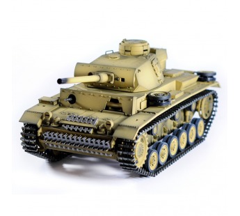 Р/У танк Taigen 1/16 Panzerkampfwagen III (Германия) дым, свет V3 2.4G RTR пустыня#2009971