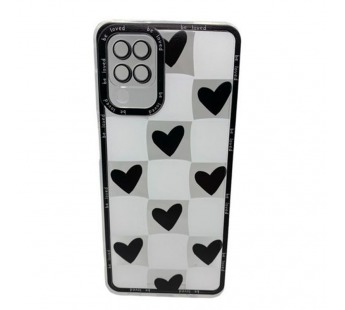 Чехол Samsung A12/M12 (2020) (Full Camera/Сердце Черный) Силикон Прозрачный 1.5mm#1916783