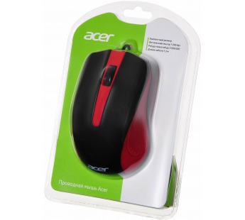 Мышь Acer OMW012 черный/красный оптическая (1200dpi) USB (3but) ZL.MCEEE.003 [08.08], шт#1908649