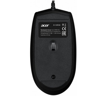 Мышь Acer OMW126 черный оптическая (1000dpi) USB (2but) ZL.MCEEE.010 [08.08], шт#1908699