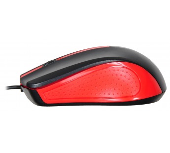 Мышь Оклик 225M черный/красный оптическая (1200dpi) USB для ноутбука (3but) [08.08], шт#1908567