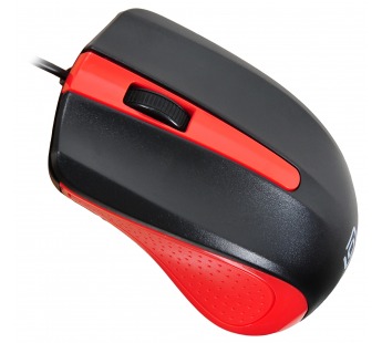 Мышь Оклик 225M черный/красный оптическая (1200dpi) USB для ноутбука (3but) [08.08], шт#1908568