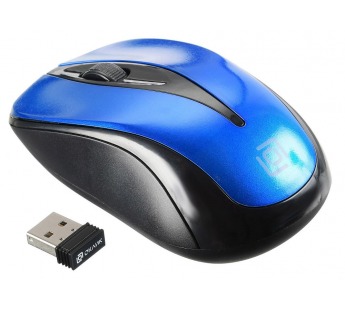 Мышь Оклик 675MW черный/синий оптическая (1200dpi) беспроводная USB для ноутбука (3but) [08.08], шт#1908540