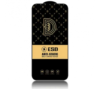 Защитное стекло iPhone 13/13 Pro/14 (Golden Diamond ESD 0.4mm) тех упаковка Черное#1910078