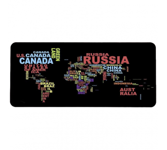 Коврик для мышки Vixion MP38 300x700x3 мм Карта мира надписи#1910028