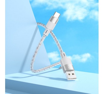 Кабель USB - Type-C Hoco X99 (3A, прозрачный силикон, термостойкий) Серый#2027904