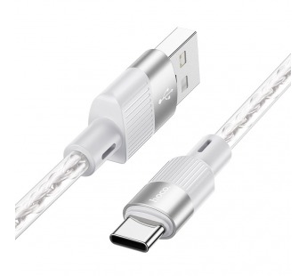 Кабель USB - Type-C Hoco X99 (3A, прозрачный силикон, термостойкий) Серый#2027905