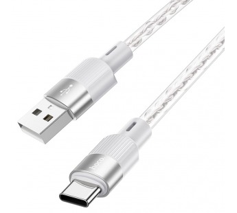 Кабель USB - Type-C Hoco X99 (3A, прозрачный силикон, термостойкий) Серый#2027906