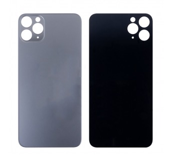 Задняя крышка для iPhone 11 Pro Серый (стекло, широкий вырез под камеру, логотип) - Премиум#1927781
