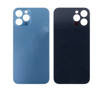 Задняя крышка для iPhone 12 Pro Max Синий (стекло, широкий вырез под камеру, логотип) - Премиум#1929787