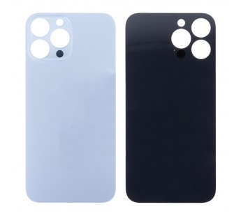 Задняя крышка для iPhone 13 Pro Max Голубой (стекло, широкий вырез под камеру, логотип) - Премиум#1932376