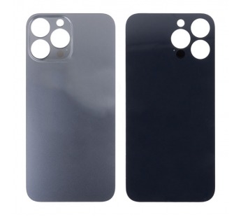 Задняя крышка для iPhone 13 Pro Max Серый (стекло, широкий вырез под камеру, логотип) - Премиум#1953316