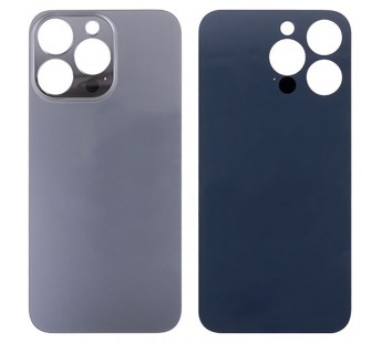 Задняя крышка для iPhone 13 Pro (A2640) Серый (стекло, монолит, широкий вырез под камеру, логотип) - Премиум#2137613
