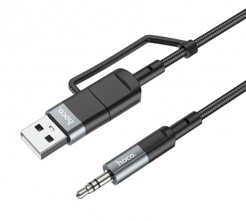 Кабель AUX Hoco UPA23 (Type-C/USB-3,5мм), 1м черный#1913071