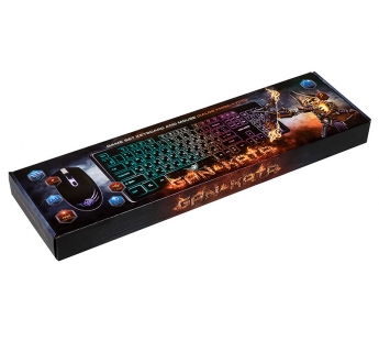 Dialog Gan-Kata - игровой проводной набор USB: клавиатура + опт. мышь, цвет черный с RGB-подсветкой#1913516