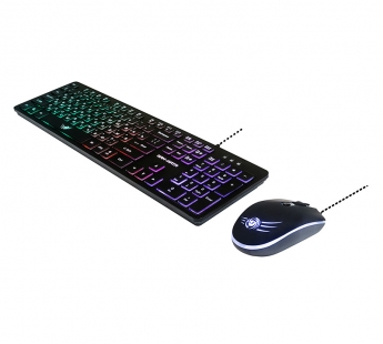 Dialog Gan-Kata - игровой проводной набор USB: клавиатура + опт. мышь, цвет черный с RGB-подсветкой#1913519