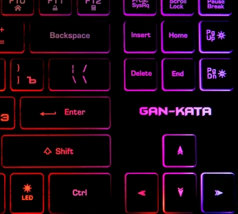 Dialog Gan-Kata - игровой проводной набор USB: клавиатура + опт. мышь, цвет черный с RGB-подсветкой#1913520
